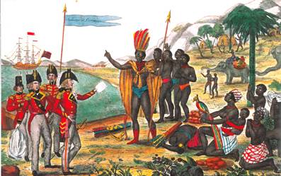 The English making the africans partner of the treaty of piace [sic] between the allied powers of the 20th of October 1815 upon the abolition of the slave trade